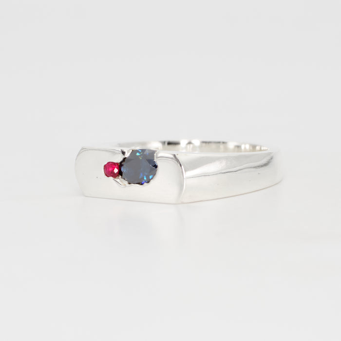 The Kepler – Sterling Silver with Moissanite & Ruby – EUR 54 | US 6½